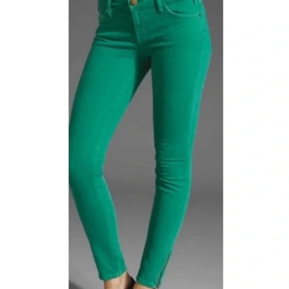 Current Elliot Womens Jeans Size 29 Green Distressed Ankle Zip